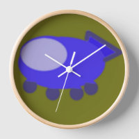 Blue Spaceship on Green