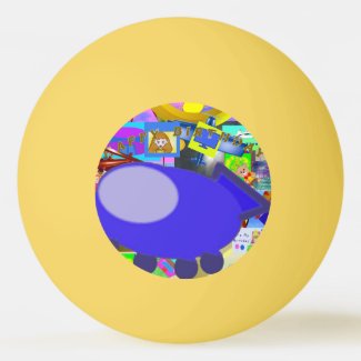 Blue Spaceship Popcorn Anime Ping Pong Ball