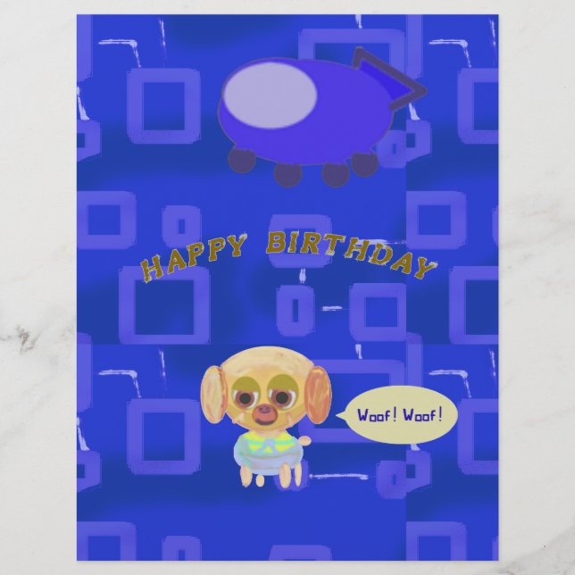 Blue Spaceship Puppy Letterhead (Front)
