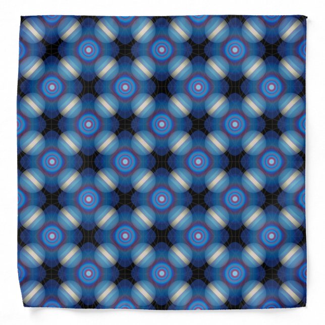 Blue Spacey Geometric Bandana (Front)
