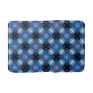 Blue Spacey Geometric Bathroom Mat