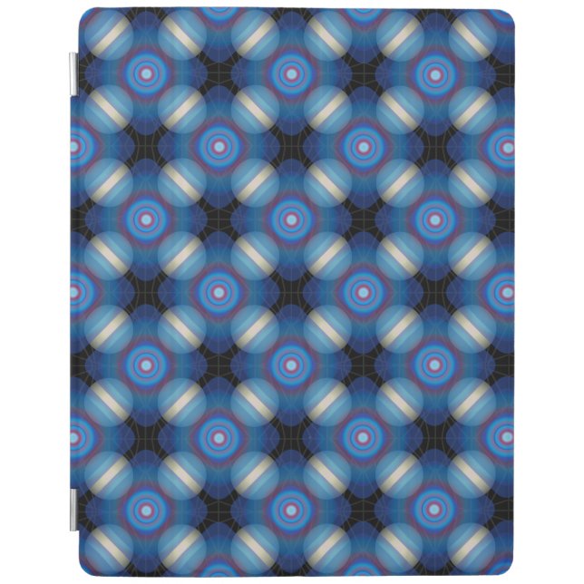 Blue Spacey Geometric iPad Smart Cover (Front)