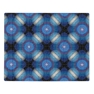 Blue Spacey Geometric Jigsaw Puzzle