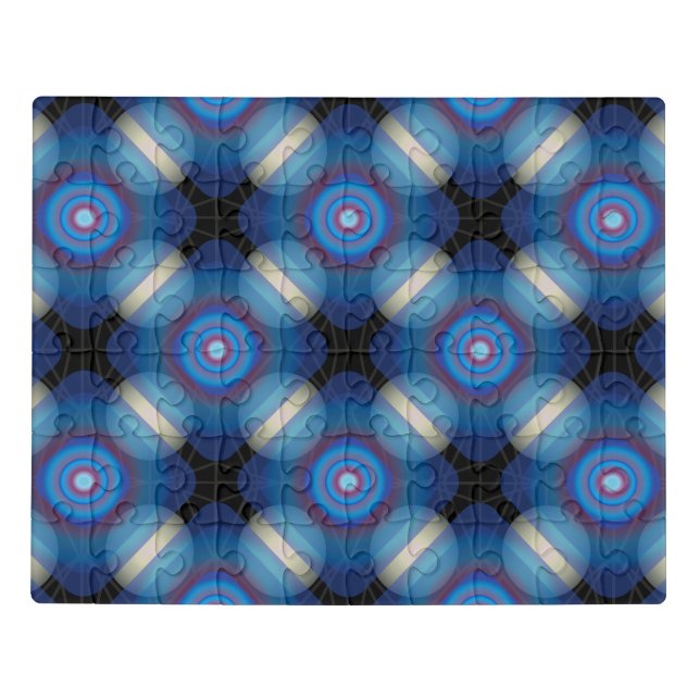 Blue Spacey Geometric Jigsaw Puzzle (Puzzle Horizontal)