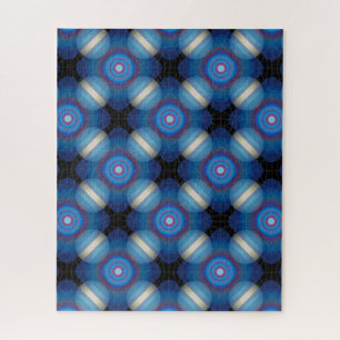 Blue Spacey Geometric Jigsaw Puzzle