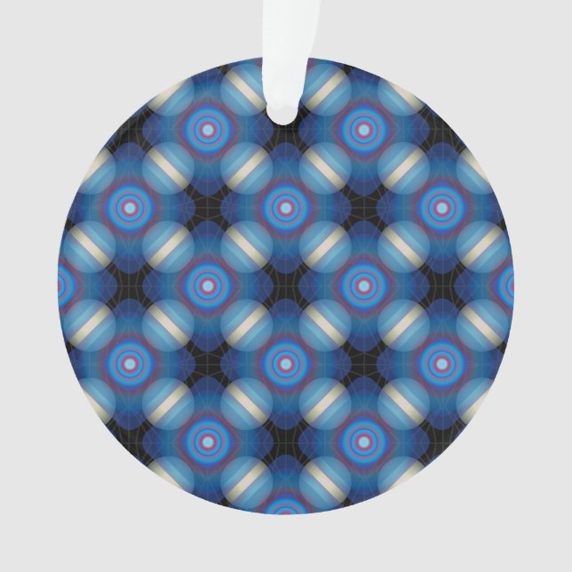 Blue Spacey Geometric Ornament (Front)