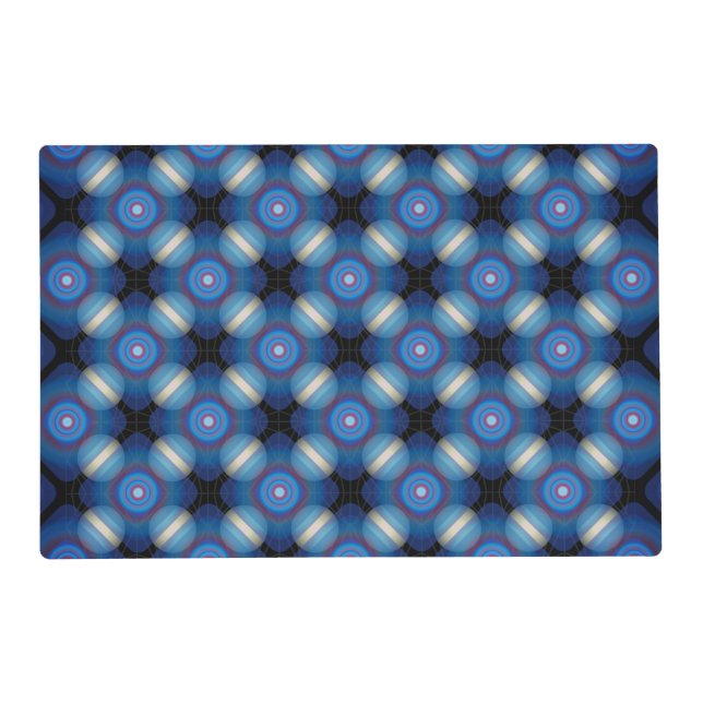 Blue Spacey Geometric Placemat (Front)