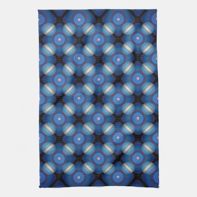 Blue Spacey Geometric Towel (Vertical)