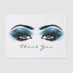 Blue Spark Black White Metallic Thank You Eyes Tissue Paper
