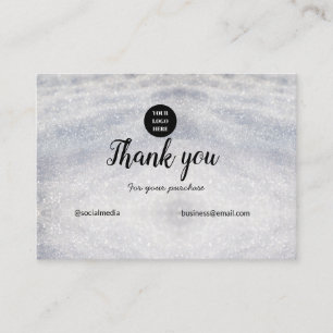 blue sparkle add logo text thank you discount calling card
