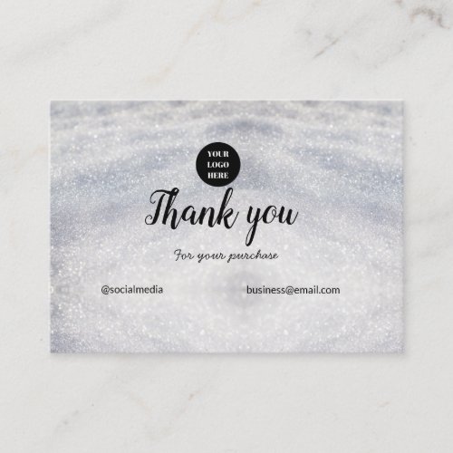 blue sparkle add logo text thank you discount  calling card