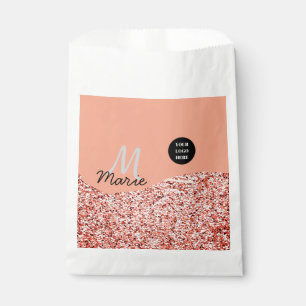 blue sparkle add logo text thank you discount  favor bag