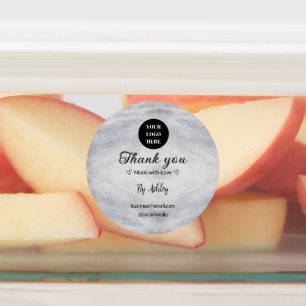 blue sparkle add logo text thank you discount labels