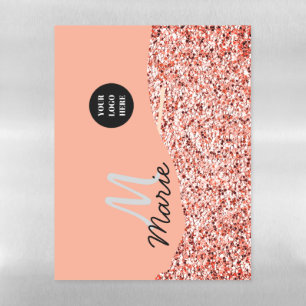 blue sparkle add logo text thank you discount magnetic dry erase sheet