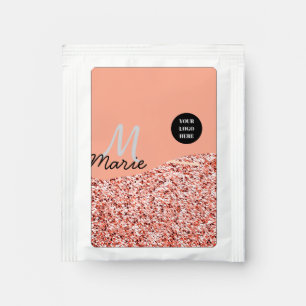 blue sparkle add logo text thank you discount  tea bag drink mix