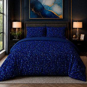 💙 Blue Sparkle Bedroom Modern Luxe Display Look Duvet Cover