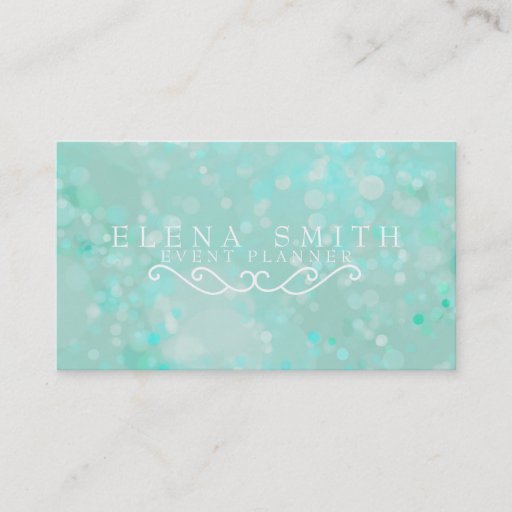 Customizable Blue Sparkle Bokeh Business Card Templates