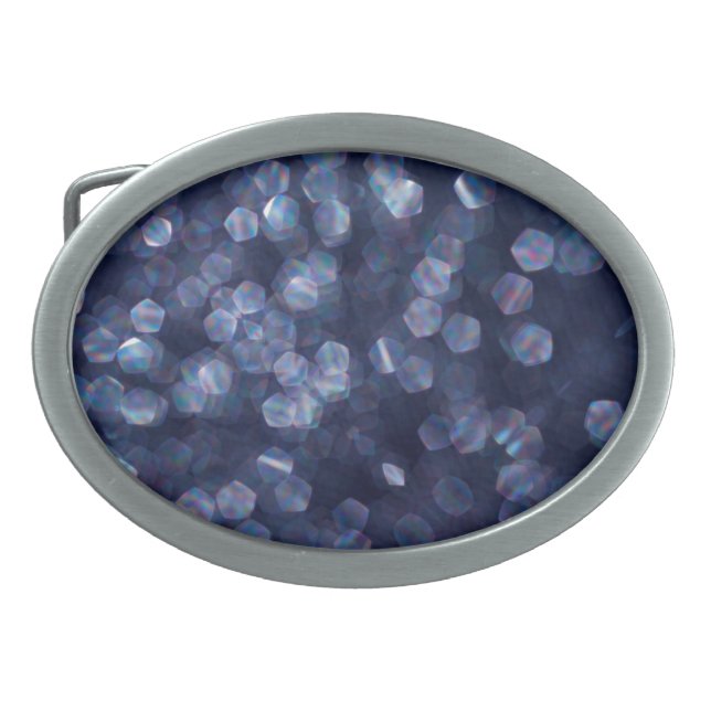 Blue Sparkle Bokeh Lights Belt Buckle (Front)