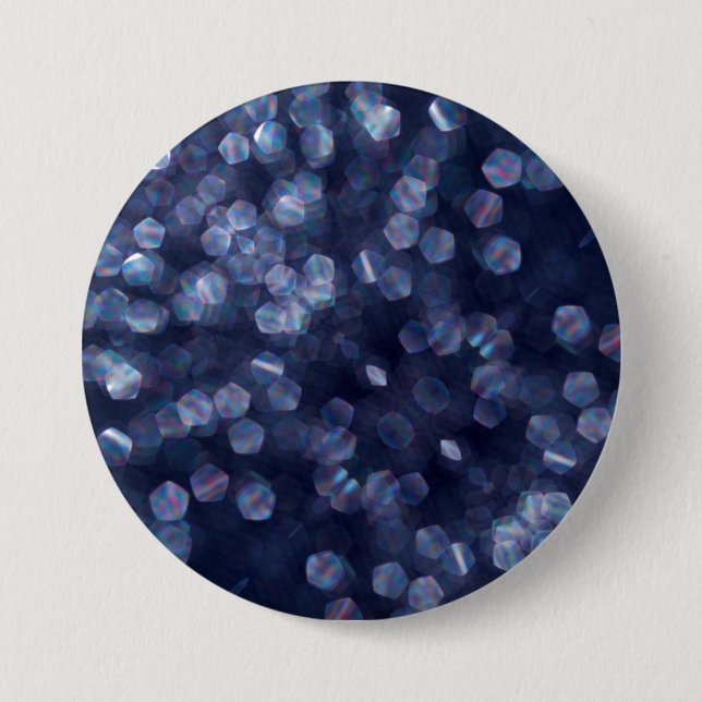 Blue Sparkle Bokeh Lights Button (Front)