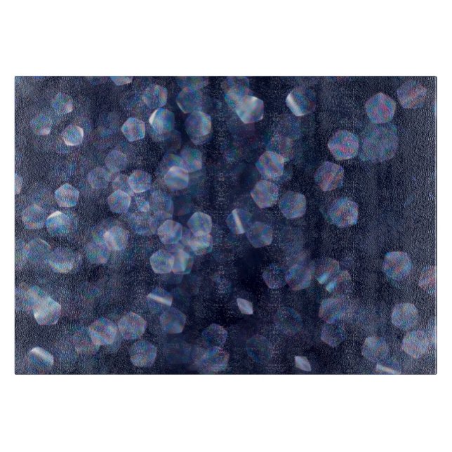 Blue Sparkle Bokeh Lights Cutting Board (Front)