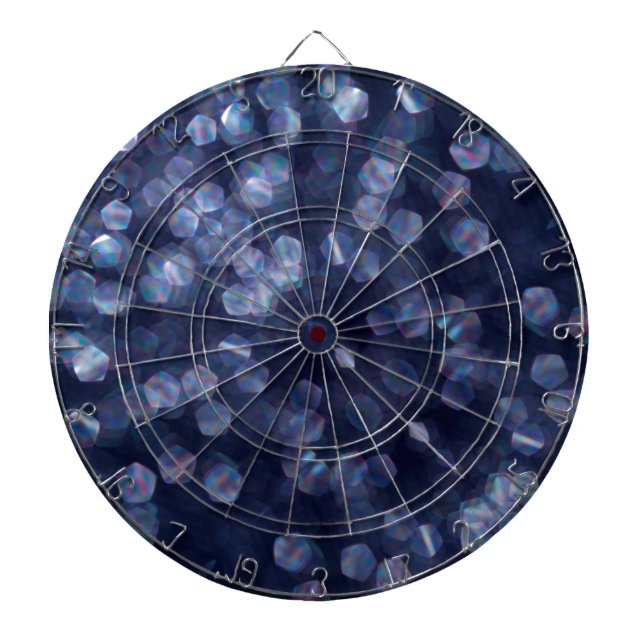 Blue Sparkle Bokeh Lights Dart Board (Front)