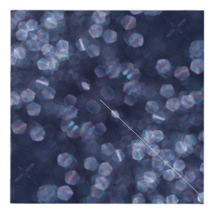 Blue Sparkle Bokeh Lights Faux Canvas Print