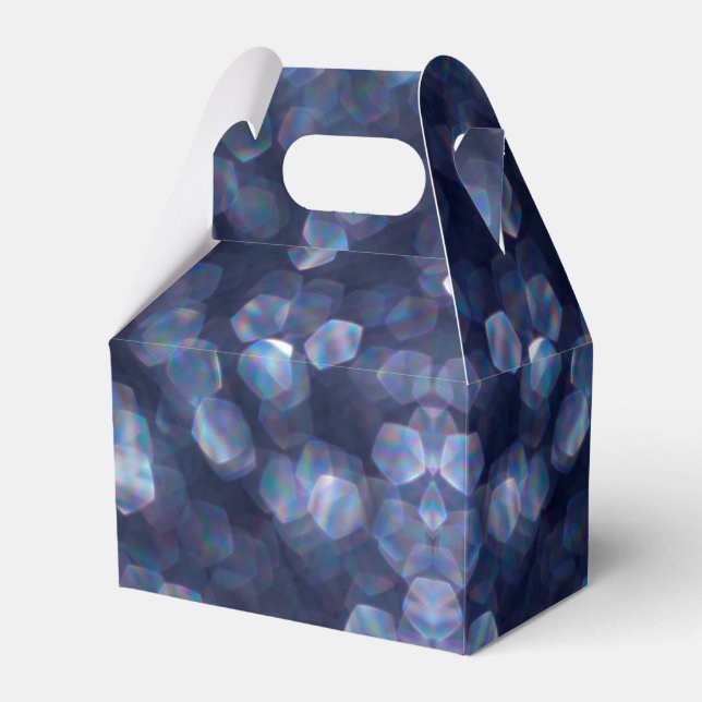 Blue Sparkle Bokeh Lights Favor Boxes (Front Side)