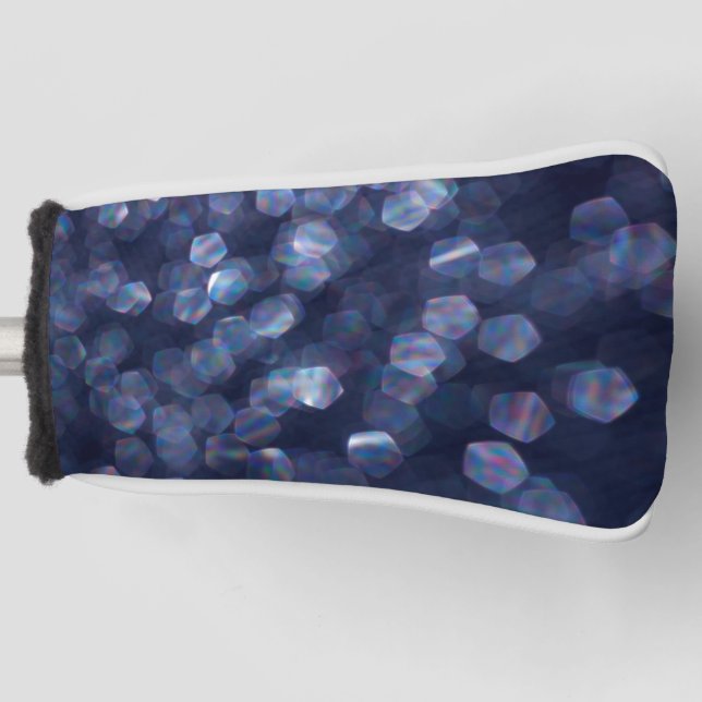 Blue Sparkle Bokeh Lights Golf Head Cover (Front)