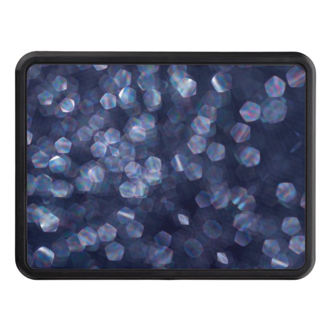 Blue Sparkle Bokeh Lights Hitch Cover (Front)
