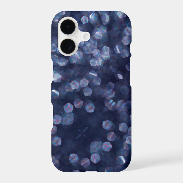 Blue Sparkle Bokeh Lights iPhone Case (Back)