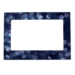 Blue Sparkle Bokeh Lights Magnetic Frame