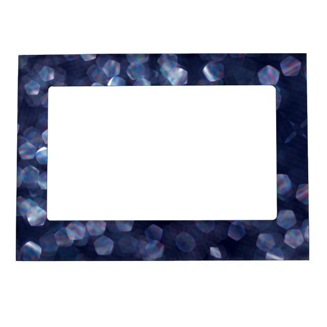 Blue Sparkle Bokeh Lights Magnetic Frame (Front)