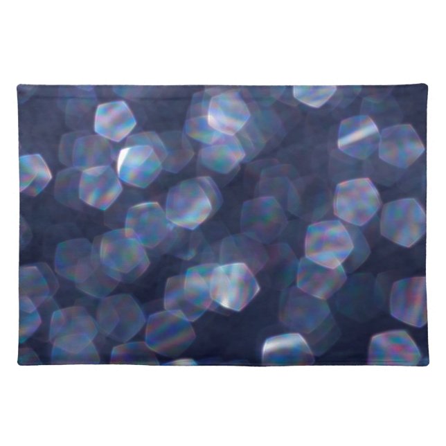 Blue Sparkle Bokeh Lights Placemat (Front)