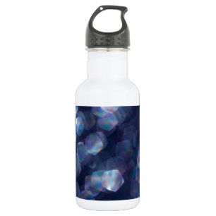 Blue Sparkle Bokeh Lights Stainless Steel Water Bottle