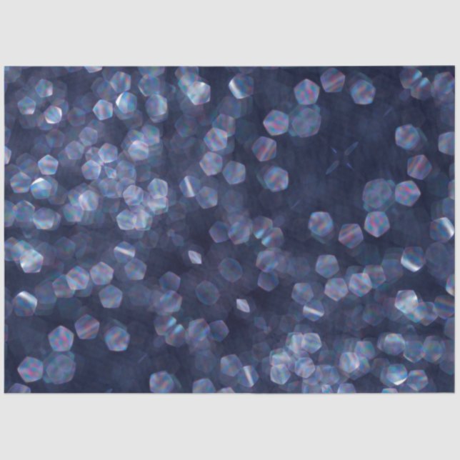 Blue Sparkle Bokeh Lights Tissue Paper (Front)