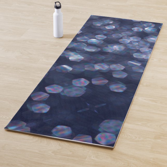 Blue Sparkle Bokeh Lights Yoga Mat (In Situ)