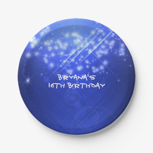 Blue Sparkle Club Vibe Birthday Party Plates