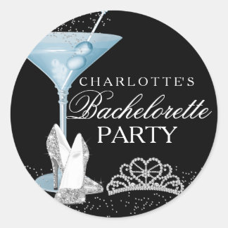 Blue Sparkle Cocktail Bachelorette Sticker