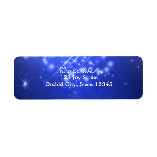 Blue Sparkle Glam Club Vibe Party Address Labels