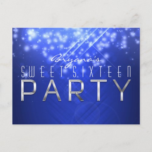 Blue Sparkle Glam Club Vibe PARTY Postcard