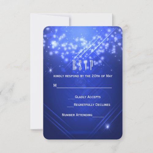 Blue Sparkle Glamour Club Vibe Party RSVP Card