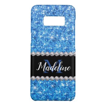 Blue Sparkle Glitter  Gems  Mobile Case-mate Samsung Galaxy S8 Case by CoolestPhoneCases at Zazzle