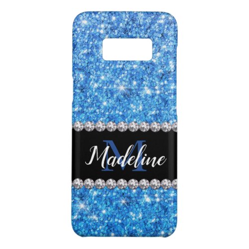 Blue Sparkle Glitter Gems Mobile Case_Mate Samsung Galaxy S8 Case