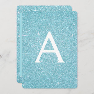 Blue Sparkle Glitter Sweet Sixteen Birthday Invitation