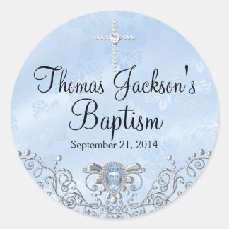 Blue Sparkle Jewel Baptism Sticker