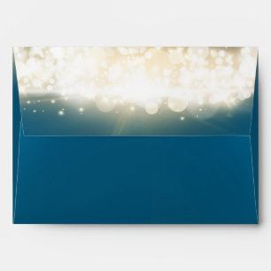 Blue Sparkle Lights Sky Blast Invitations Envelope