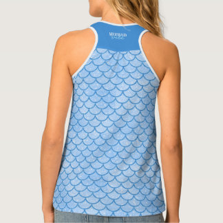 Blue sparkle mermaid scales tank top