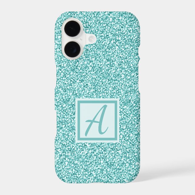 Blue Sparkle Monogrammed Case-Mate iPhone Case (Back)