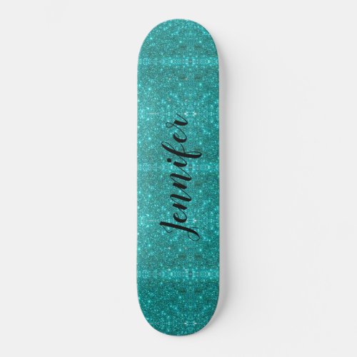 Blue Sparkle Personalized Girls Skateboard