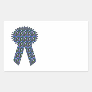 BLUE SPARKLE RIBBON success winner topper lowprice Rectangular Sticker
